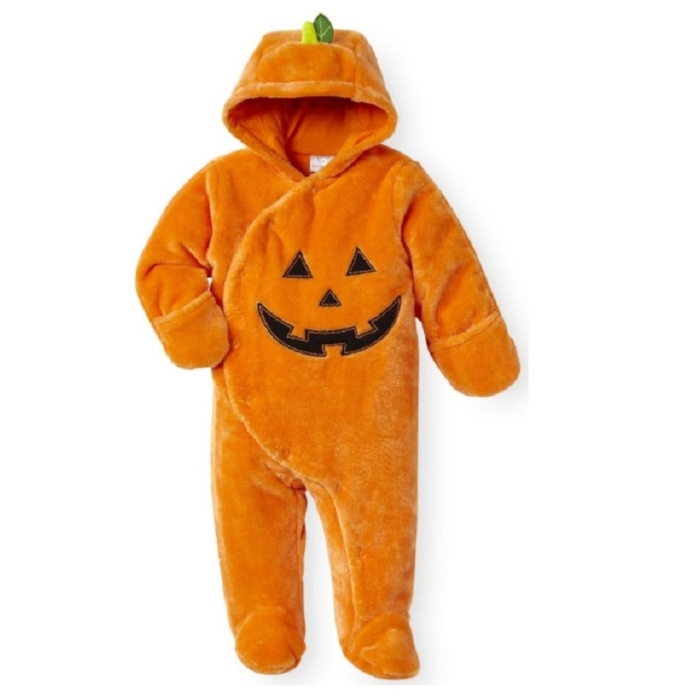 Baby Boys Girls WARM Pumpkin Jack O Lantern Plush Costume Pram Size 6/9 mo NWT